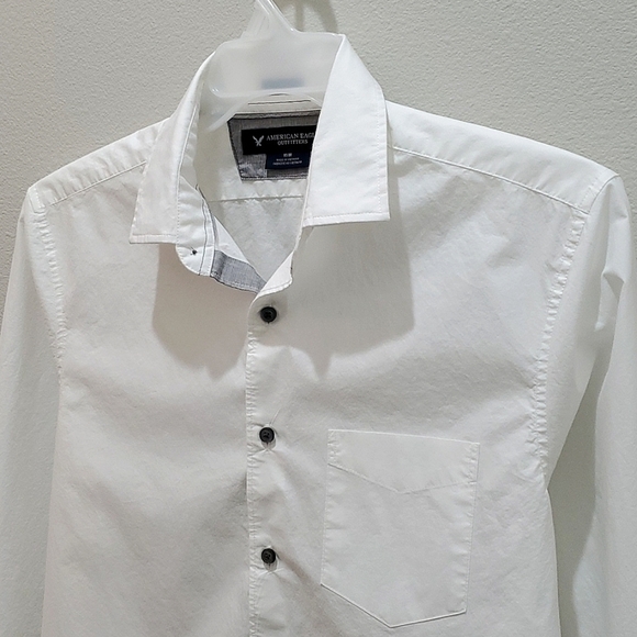 AMERICAN EAGLE, MAN'S SHIRT, Sz M, WHITE, SLIM FIT, COTTON, NEW - Picture 2 of 9